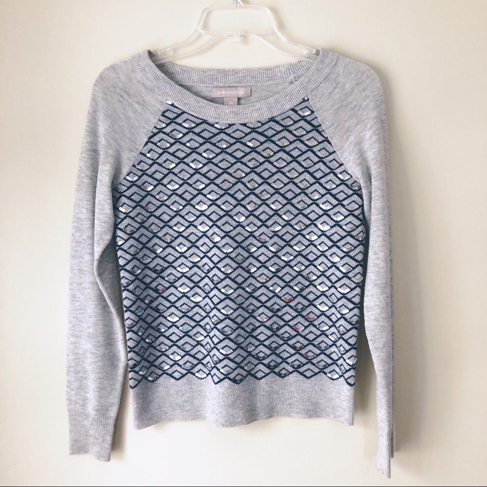 BANANA REPUBLIC • Geometric Sequin Sweater